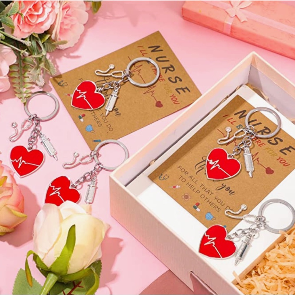 Nurse Keychain Gift Set with 3 Pendants and Appreciation Thank You Card. - Picture 2 of 16